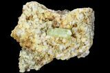 Lustrous, Yellow Apatite Crystal on Feldspar - Morocco #84314-2